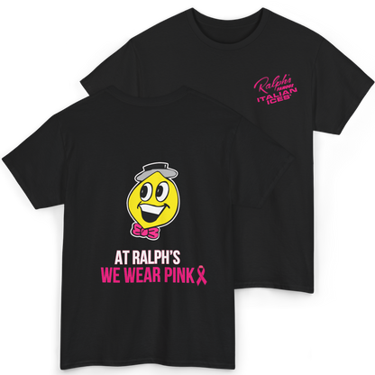 At Ralph's We Wear Pink- Black Adult Heavy Cotton Short-Sleeved Tee