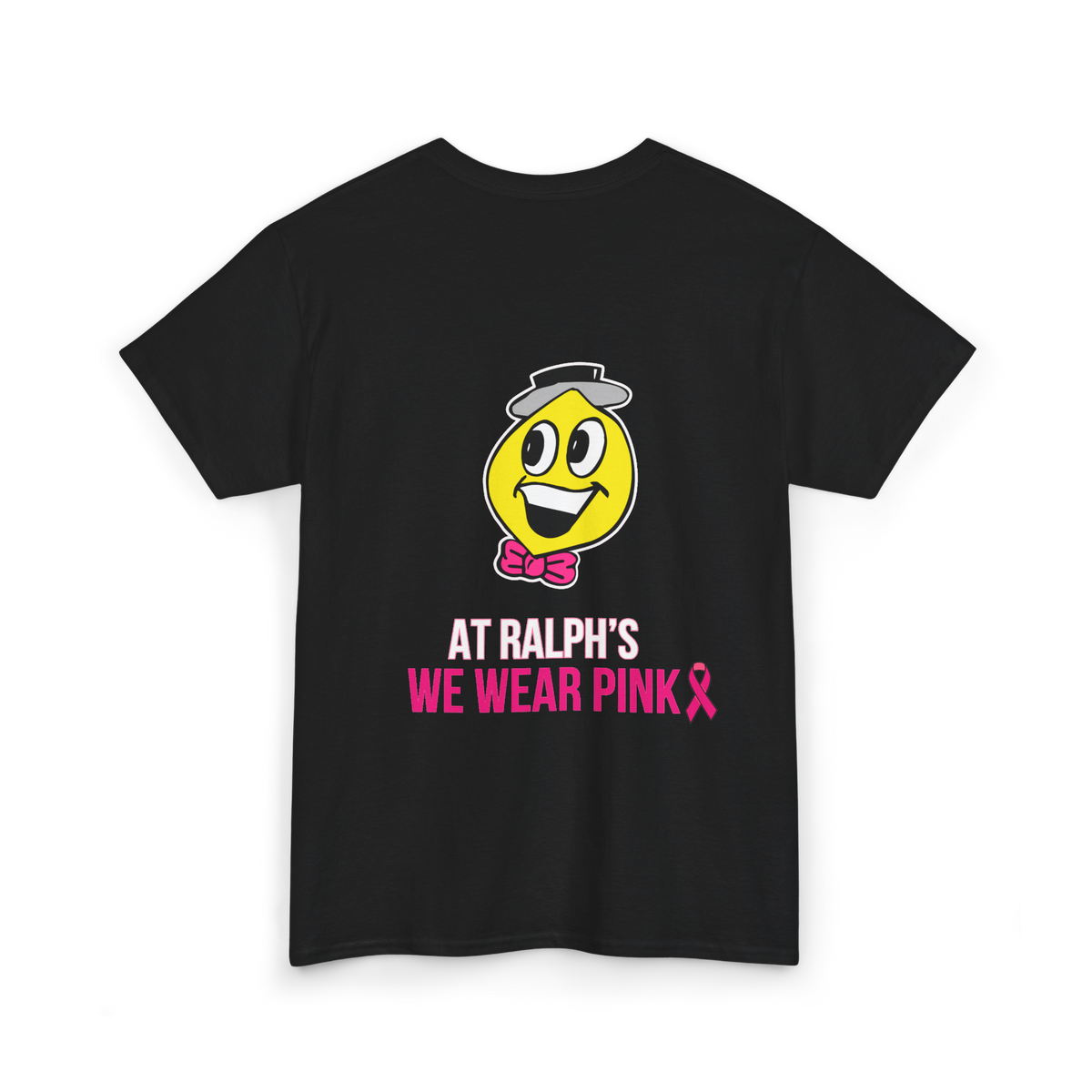 At Ralph's We Wear Pink- Black Adult Heavy Cotton Short-Sleeved Tee