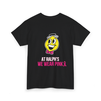 At Ralph's We Wear Pink- Black Adult Heavy Cotton Short-Sleeved Tee